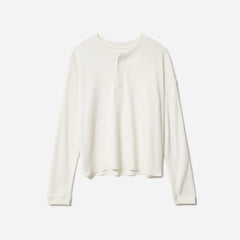 The Organic Cotton Waffle Henley | Bone