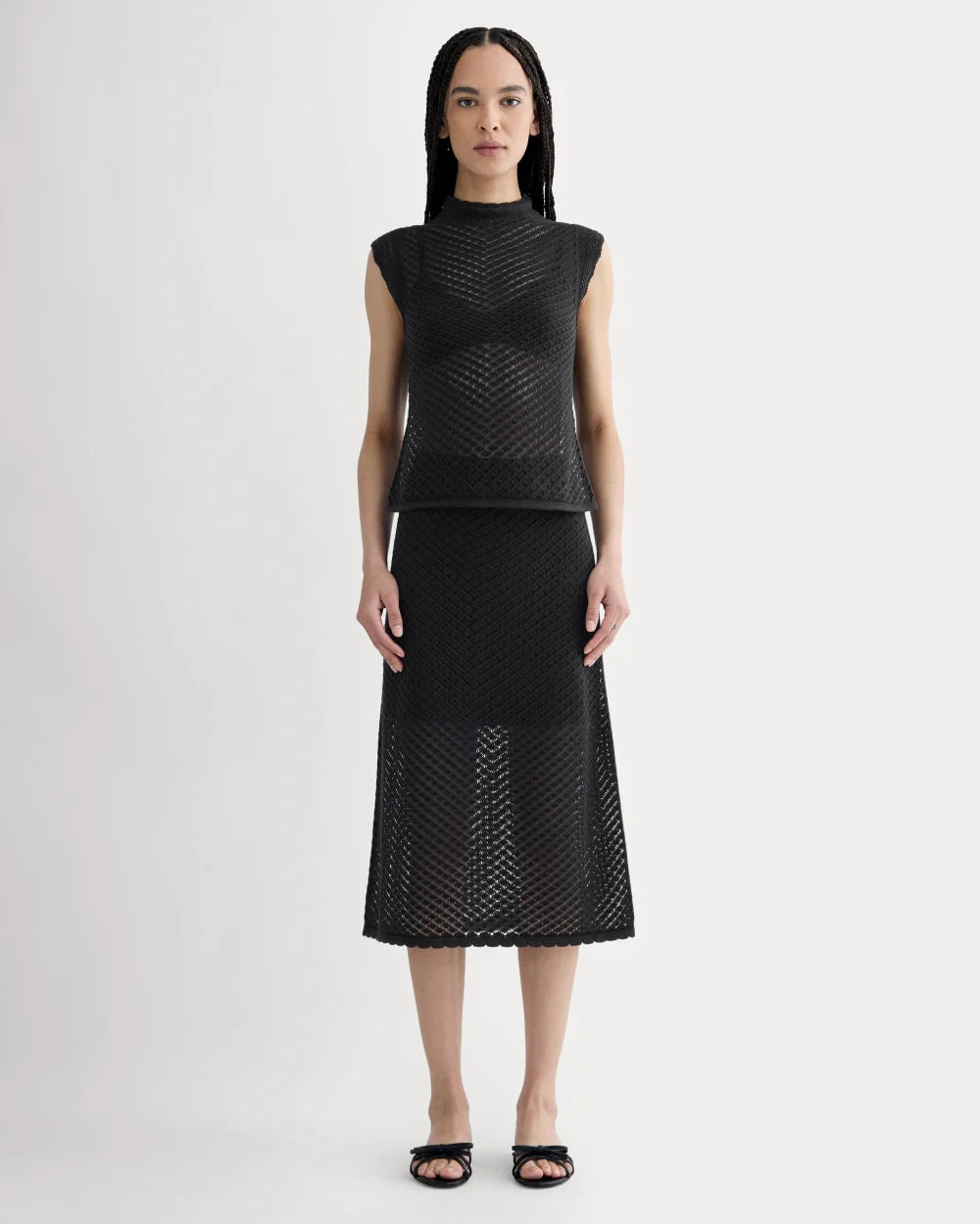 The Lace Knit Skirt | Black