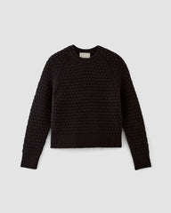 The Cloud Oversized Textured Crew | Black