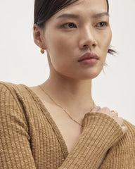 The Cozy Rib Wrap Top | Cappuccino