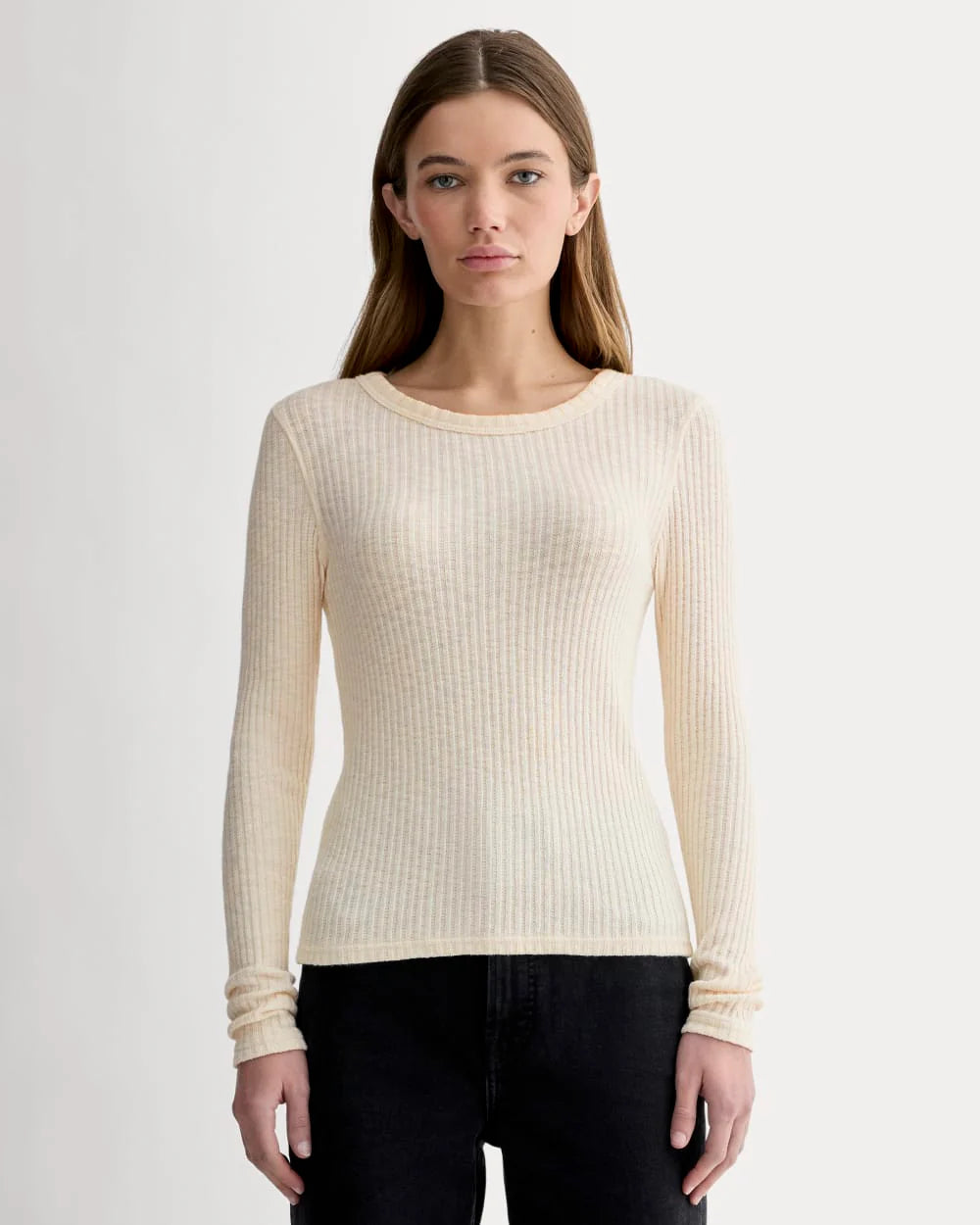 The Cozy Rib Long-Sleeve Tee | Bone