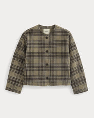 The Cocoon Coat in Wool | Chocolate Plum/Heather Charcoal