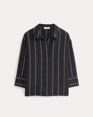 Popover Shirt in Linen | Black