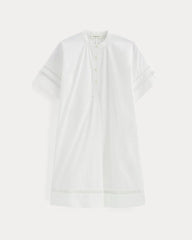 The Lace Trim Popover Dress | White