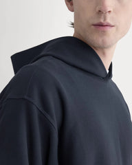 Twill Terry Jacquard Hoodie | Navy