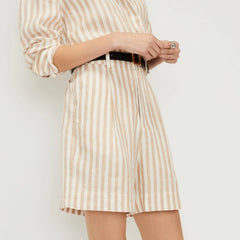 The Linen Way-High® Drape Short | Bone / Caramel