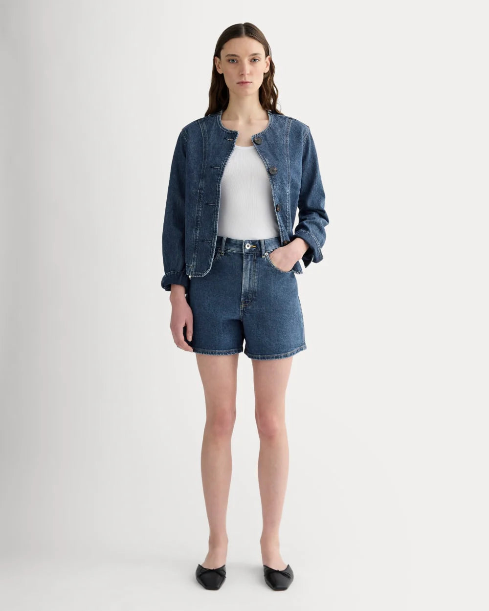 The A-Line Denim Short | Ocean