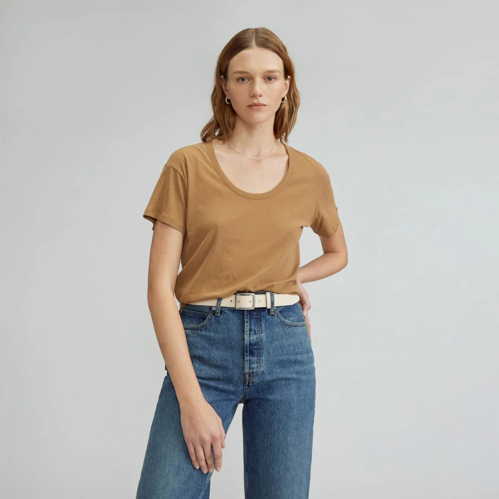 The Air Scoop-Neck Tee | Toasted Coconut