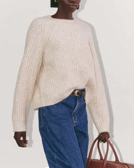 The Fisherman Crew in Cloud | Heathered Oat