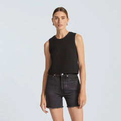 The Crochet Knit Cami | Black