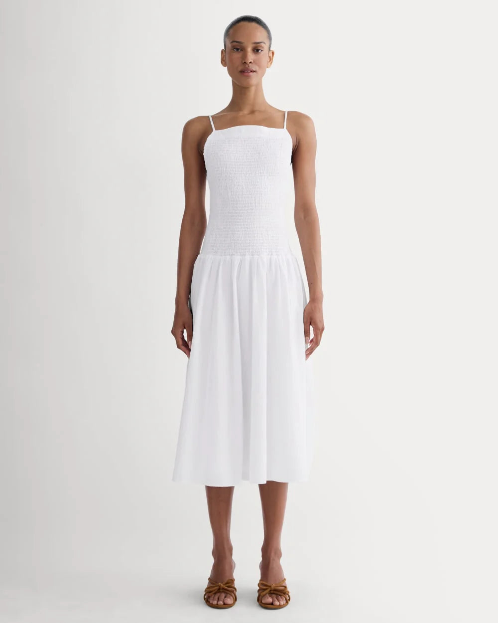 The Gauze Open-Back Dress | White