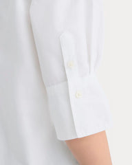 Cuff Detail Shirt in Lightweight Cotton | White