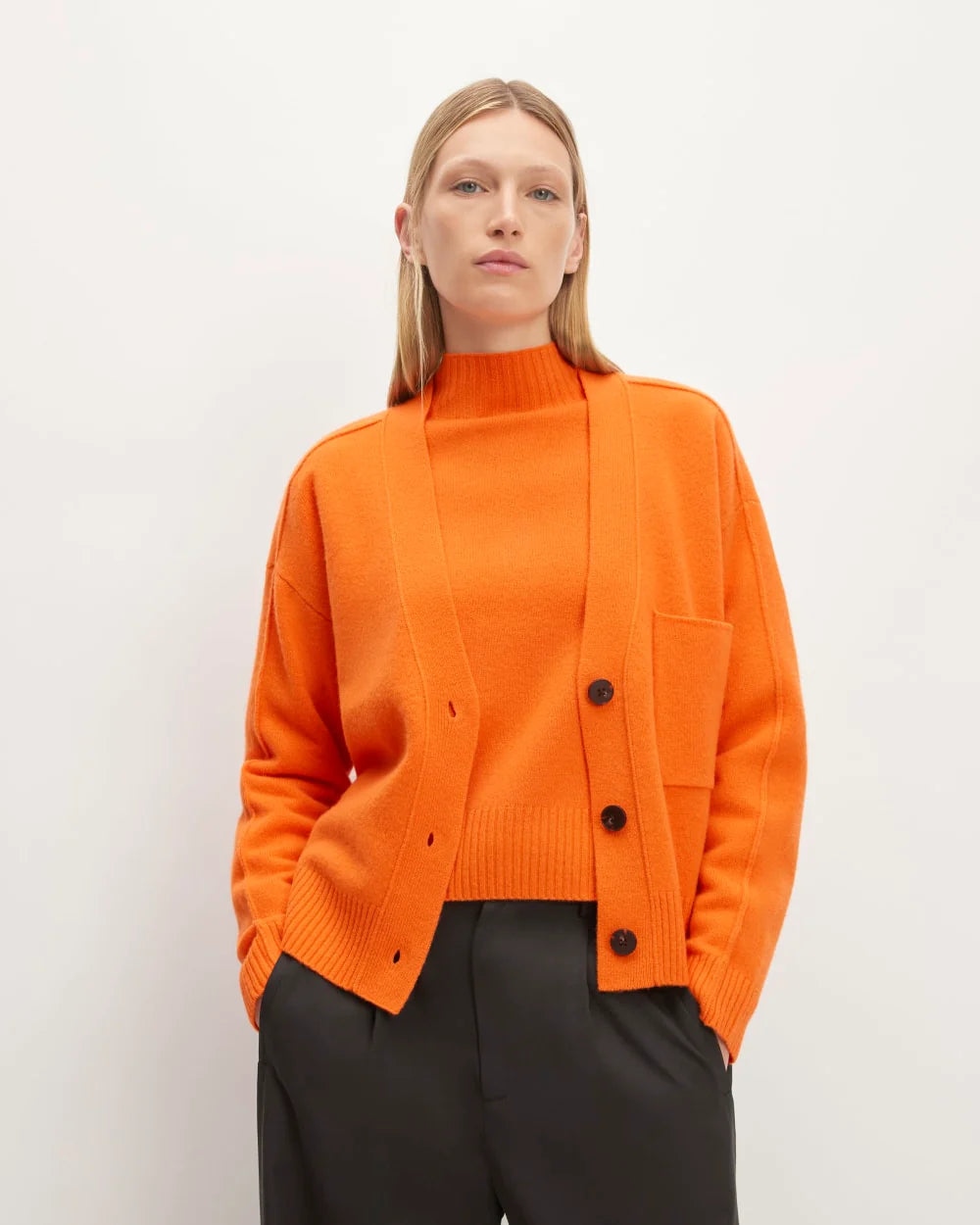 The Good Merino Wool Cardigan | Orange