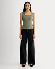 The Form Square-Neck Tank | Lichen Green