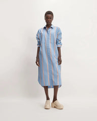 The Midi Cotton Shirt Dress | Parisian Blue / Black / Rusted Red / Bone
