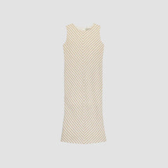 The Linen Bias Cut Dress | Bone / Caramel