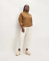 The Organic Cotton Ribbed Turtleneck | Toasted Coconut