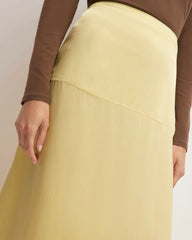 The Hammered Satin Slip Skirt | Raffia