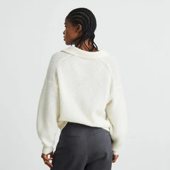 The Alpaca Waffle-Stitch Polo | Snow