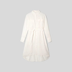 The City Stripe Draped Shirt Dress | Bone
