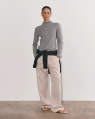 The Funnel Neck in Cotton Cashmere | Heather Charcoal