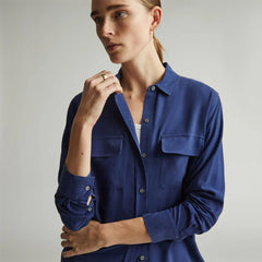 The Washable Silk Relaxed Shirt  | Ocean Cavern