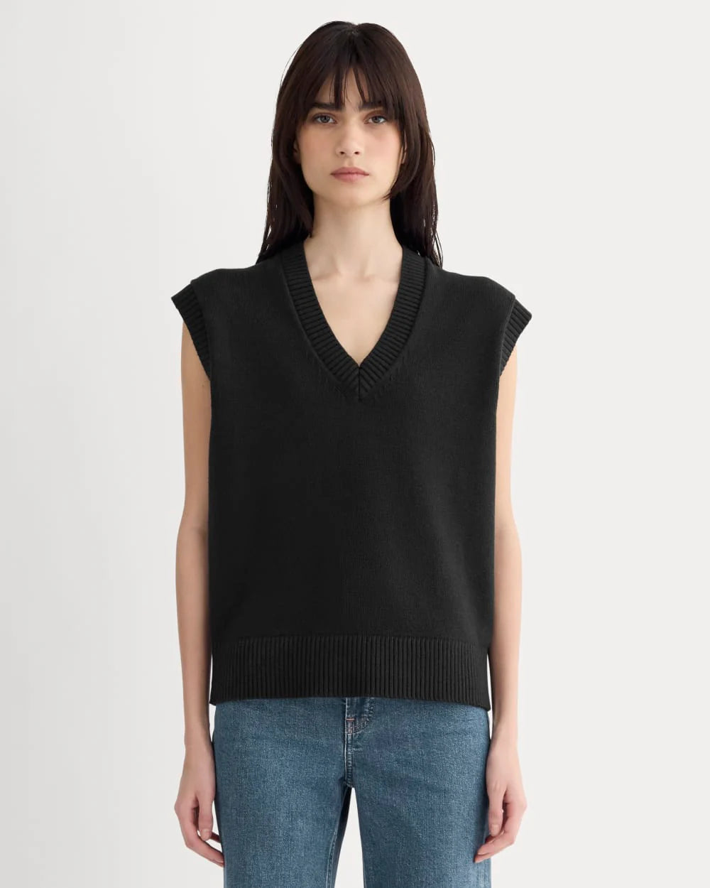 The Boxy Vest in Everyday Cotton | Black