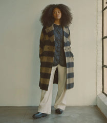 The Brushed Italian ReWool® Peacoat | Camel Buffalo Check
