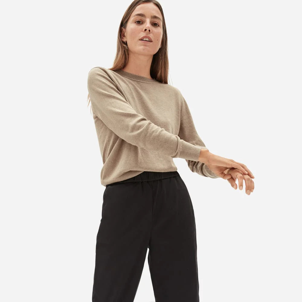 The Organic Cotton Crewneck Sweater  | Tan