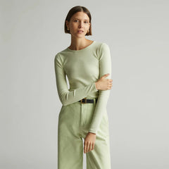 The Pima Micro-Rib Long-Sleeve Crew | Seafoam Green
