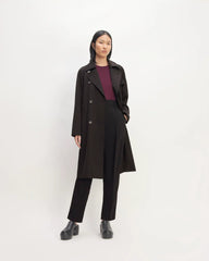 The Italian Wool Modern Trench | Black