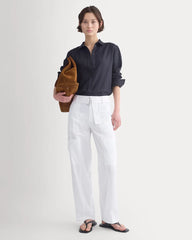Utility Straight-Leg Cargo Pant | White