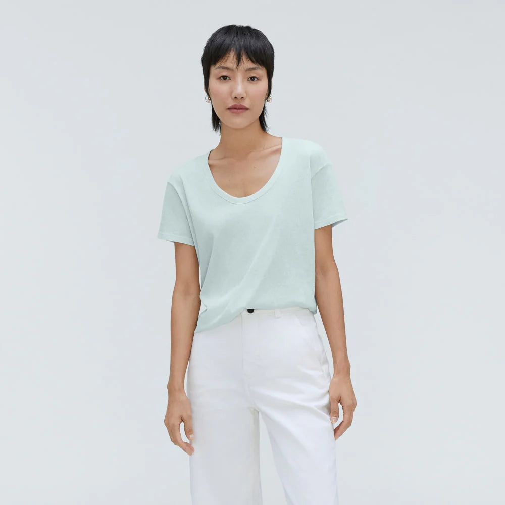 The Air Scoop-Neck Tee | Ice Blue