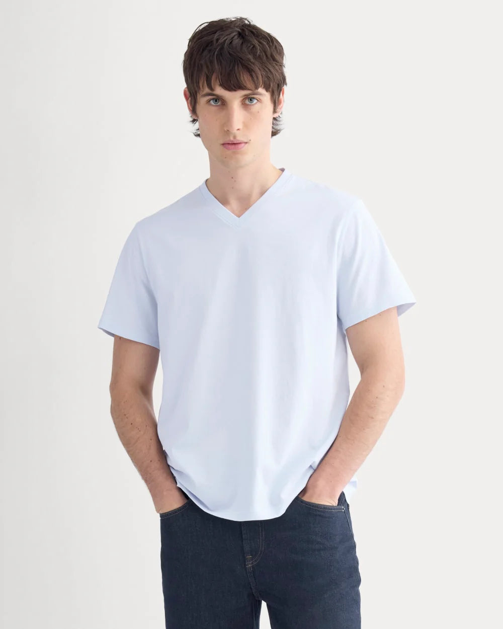 The Essential Organic V-Neck Tee | Skywriting