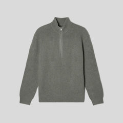 The Felted Merino Half-Zip Sweater | Storm Green