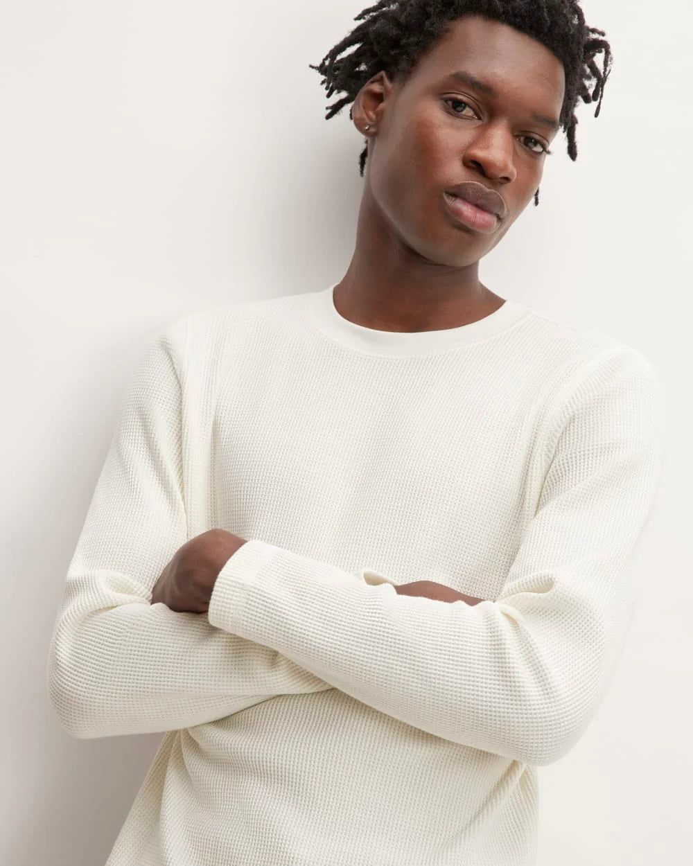 The Waffle Long-Sleeve Crew | Bone