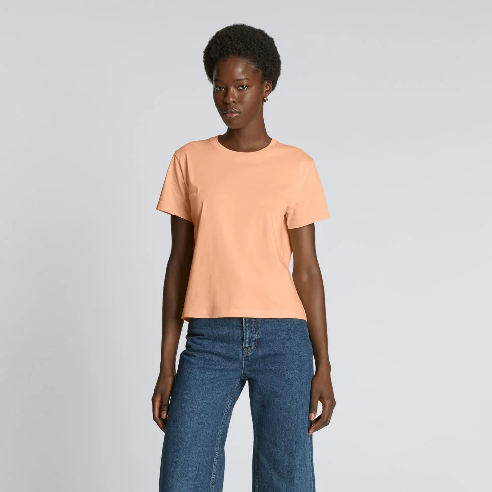 The Box-Cut Tee in Essential Cotton | Apricot | No Pocket