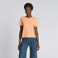 The Box-Cut Tee in Essential Cotton | Apricot | No Pocket