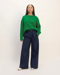 The Boxy Sweater in Everyday Cotton | Grass Green