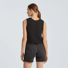 The Crochet Knit Cami | Black