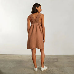 The Smocked Linen Dress | Tawny Brown