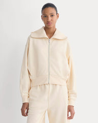 Lightweight Terry Cropped Full-Zip | Parchment