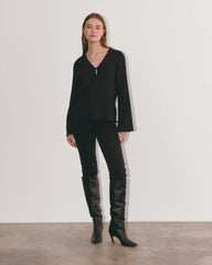 The Crinkle Long-Sleeve | Black