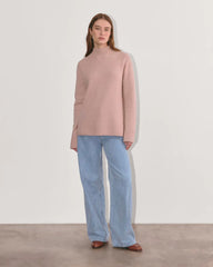 The Mockneck Sweater in Plush Cotton | Dusty Rose
