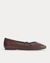 Leather Keyhole Flat | Burnt Umber