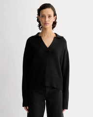 The Boxy Polo in Everyday Cotton | Black