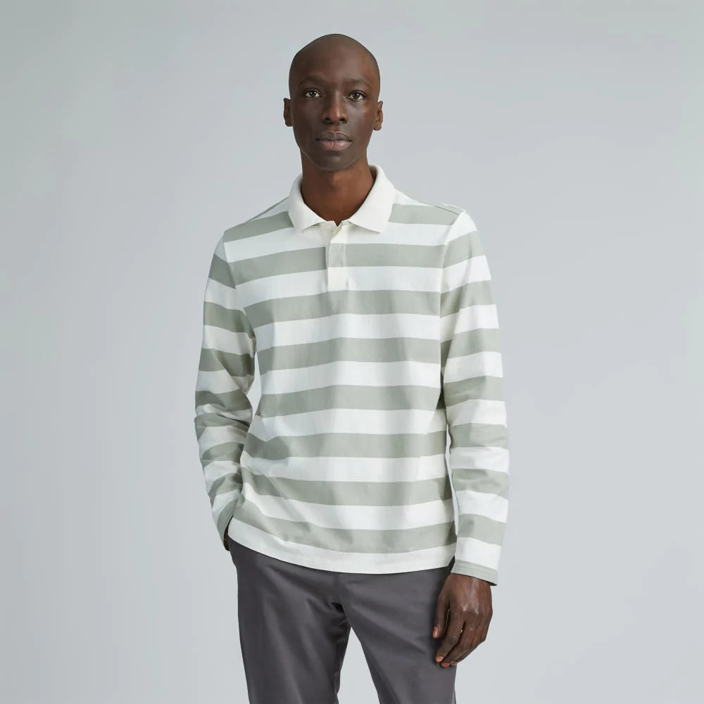 The Premium-Weight Rugby Shirt | Seagrass / Canvas Tan