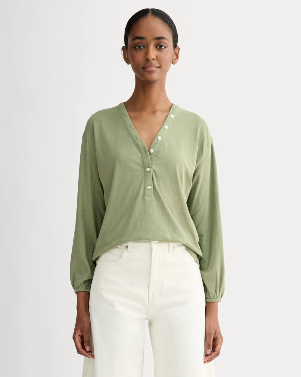 The Air V-Neck Henley | Sagebrush