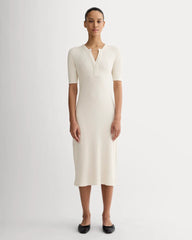 The Rib-Knit Henley Dress | Bone
