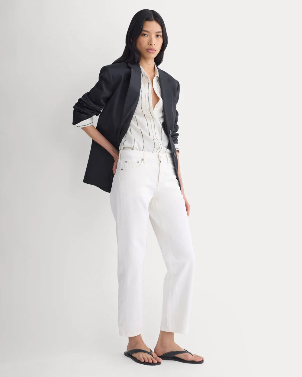 Low-Rise Straight Jean | Ecru
